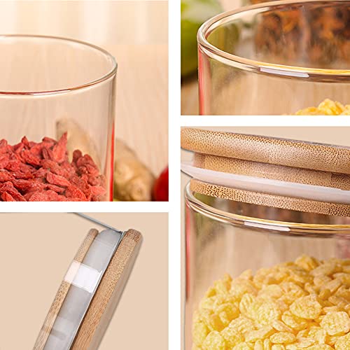450ml Glass Jars with Bamboo Lids, Air Tight Kitchen Food Cereal Containers for Storage,Sealed jar with bamboo lid.(3pcs) 2 450ml Glass Jars with Bamboo Lids, Air Tight Kitchen Food Cereal Containers for Storage,Sealed jar with bamboo lid.(3pcs) - Image 2