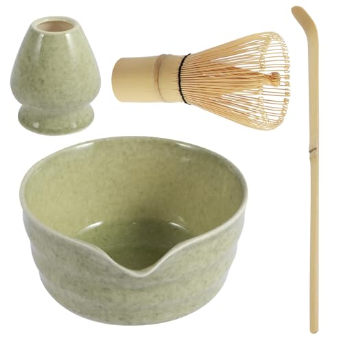 4Pcs Matcha Whisk Set, Matcha Tea Set with Whisk and Bowl, Matcha Spoon, Whisk Holder, 500ml Ceramic Bowl with Pouring Spout, Elegant Japanese Matcha Tea Kit for Tea Lovers 2 4Pcs Matcha Whisk Set, Matcha Tea Set with Whisk and Bowl, Matcha Spoon, Whisk Holder, 500ml Ceramic Bowl with Pouring Spout, Elegant Japanese Matcha Tea Kit for Tea Lovers - Image 2
