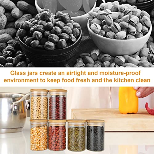 6 PCS Glass Storage Jars Set 300ml Small Spice Jars with Bamboo Wood Lids Airtight and Labels for Home Kitchen Pantry for Food Cookie Candy Snack Pasta Spaghetti Cereal Coffee Flour Tea Herb Grain 7 6 PCS Glass Storage Jars Set 300ml Small Spice Jars with Bamboo Wood Lids Airtight and Labels for Home Kitchen Pantry for Food Cookie Candy Snack Pasta Spaghetti Cereal Coffee Flour Tea Herb Grain - Image 7