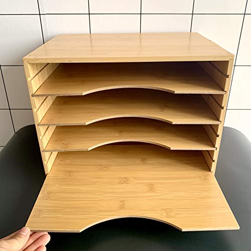 A4 Storage Hygrad Adjustable Files Paper Sorter Organizer Stationery Office Supplies Bamboo Desk Organiser, Desktop File Tray Tidy Documents Holder, Filing Rack for Papers Magazines Folders Letters 4 A4 Storage Hygrad Adjustable Files Paper Sorter Organizer Stationery Office Supplies Bamboo Desk Organiser, Desktop File Tray Tidy Documents Holder, Filing Rack for Papers Magazines Folders Letters - Image 4