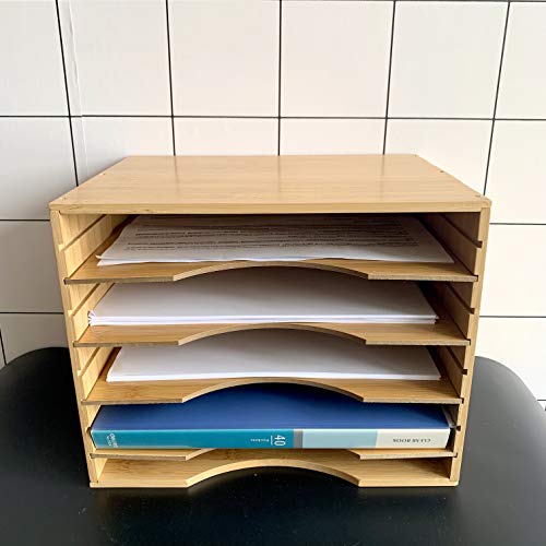 A4 Storage Hygrad Adjustable Files Paper Sorter Organizer Stationery Office Supplies Bamboo Desk Organiser, Desktop File Tray Tidy Documents Holder, Filing Rack for Papers Magazines Folders Letters 6 A4 Storage Hygrad Adjustable Files Paper Sorter Organizer Stationery Office Supplies Bamboo Desk Organiser, Desktop File Tray Tidy Documents Holder, Filing Rack for Papers Magazines Folders Letters - Image 6