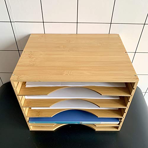 A4 Storage Hygrad Adjustable Files Paper Sorter Organizer Stationery Office Supplies Bamboo Desk Organiser, Desktop File Tray Tidy Documents Holder, Filing Rack for Papers Magazines Folders Letters 7 A4 Storage Hygrad Adjustable Files Paper Sorter Organizer Stationery Office Supplies Bamboo Desk Organiser, Desktop File Tray Tidy Documents Holder, Filing Rack for Papers Magazines Folders Letters - Image 7