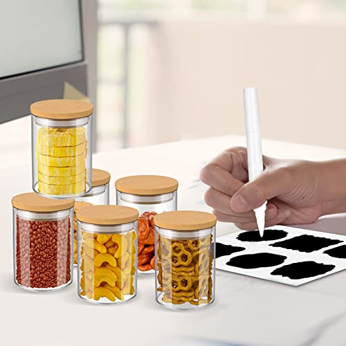 ARVINKEY 6 Set Glass Jars Set 260ml, 9oz Spice Jars Food Cereal Storage Container with Bamboo Airtight Lids and Labels for Flour, Sugar, Coffee, Candy, Snack and More 5 ARVINKEY 6 Set Glass Jars Set 260ml, 9oz Spice Jars Food Cereal Storage Container with Bamboo Airtight Lids and Labels for Flour, Sugar, Coffee, Candy, Snack and More - Image 5