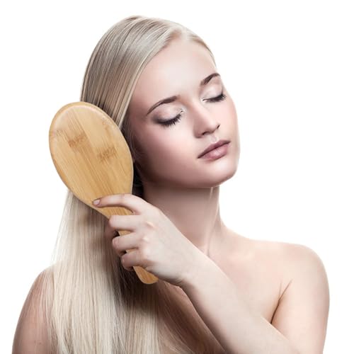 Acpetdr Bamboo Hair Brush, Natural Bamboo Bristles Detangling Wooden Paddle Hairbrush for Massaging Scalp, for Women Men and Kids, for All Hair Types, with Ergonomic handle 2 Acpetdr Bamboo Hair Brush, Natural Bamboo Bristles Detangling Wooden Paddle Hairbrush for Massaging Scalp, for Women Men and Kids, for All Hair Types, with Ergonomic handle - Image 2