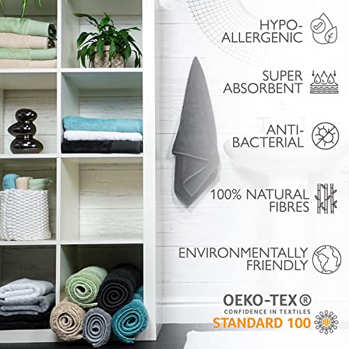 Allure Pack of 2 Bamboo Hand Towels 50 x 90cm – Luxury Super Soft Hypo-Allergenic Plush 550GSM Pair of Hand Towels (Sand) 4 Allure Pack of 2 Bamboo Hand Towels 50 x 90cm – Luxury Super Soft Hypo-Allergenic Plush 550GSM Pair of Hand Towels (Sand) - Image 4
