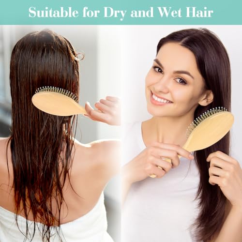 BELICOO Detangler Bamboo Hair Brush - Wet & Dry for Women, Men & Kids - Green 3 BELICOO Detangler Bamboo Hair Brush - Wet & Dry for Women, Men & Kids - Green - Image 3