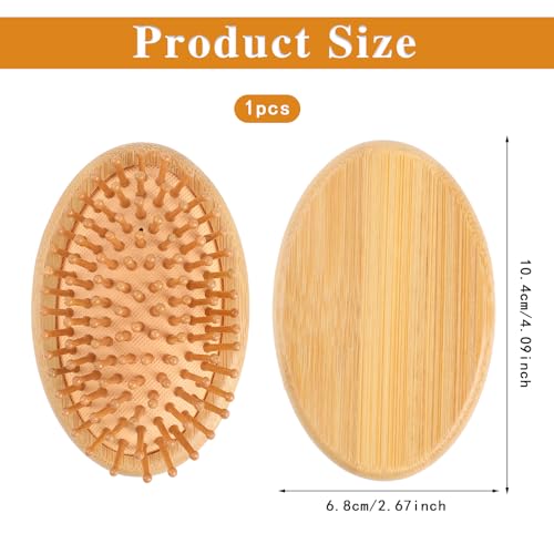 Bamboo Massage Comb,Wooden Scalp Massager Wooden Hair Brush Round Portable Bamboo Comb Anti-Static Air Cushion Hairbrush Mini Hairbrush without Handle 4 Bamboo Massage Comb,Wooden Scalp Massager Wooden Hair Brush Round Portable Bamboo Comb Anti-Static Air Cushion Hairbrush Mini Hairbrush without Handle - Image 4