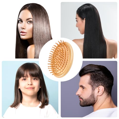 Bamboo Massage Comb,Wooden Scalp Massager Wooden Hair Brush Round Portable Bamboo Comb Anti-Static Air Cushion Hairbrush Mini Hairbrush without Handle 7 Bamboo Massage Comb,Wooden Scalp Massager Wooden Hair Brush Round Portable Bamboo Comb Anti-Static Air Cushion Hairbrush Mini Hairbrush without Handle - Image 7