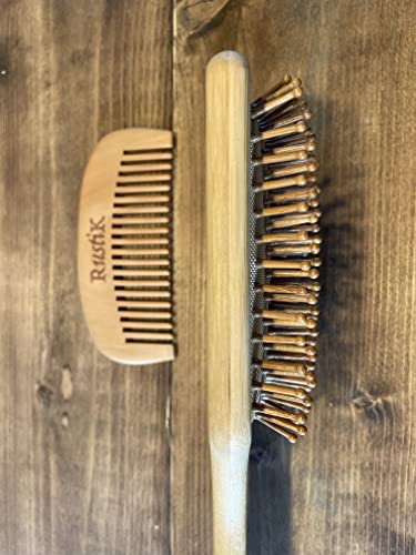 Bamboo Paddle Hair Brush Set By RustiK, Eco Friendly, Handmade, Anti Static, Gift set, Travel Bag, Pear Wood Comb, Woodcrafted For Men and Women. 6 Bamboo Paddle Hair Brush Set By RustiK, Eco Friendly, Handmade, Anti Static, Gift set, Travel Bag, Pear Wood Comb, Woodcrafted For Men and Women. - Image 6