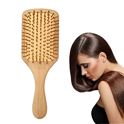 Bamboo Paddle Hairbrush Hair Massage Brush Wooden Anti Static Hair Brush Detangling Hair Brush Eco-Friendly Natural Wooden Bamboo Air Paddle Detangle Hairbrush for Women Kids Men (Rectangle) 1 Bamboo Paddle Hairbrush Hair Massage Brush Wooden Anti Static Hair Brush Detangling Hair Brush Eco-Friendly Natural Wooden Bamboo Air Paddle Detangle Hairbrush for Women Kids Men (Rectangle)