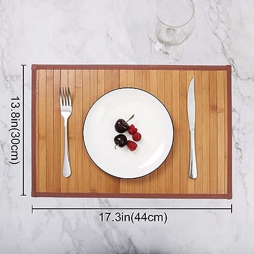 Bamboo Placemats for Dining Table, Placemats Set of 4,Stain-Resistant,Heat-Resistant Place Mats,Durable and Sturdy Dining Place Mats for Kitchen Table 2 Bamboo Placemats for Dining Table, Placemats Set of 4,Stain-Resistant,Heat-Resistant Place Mats,Durable and Sturdy Dining Place Mats for Kitchen Table - Image 2