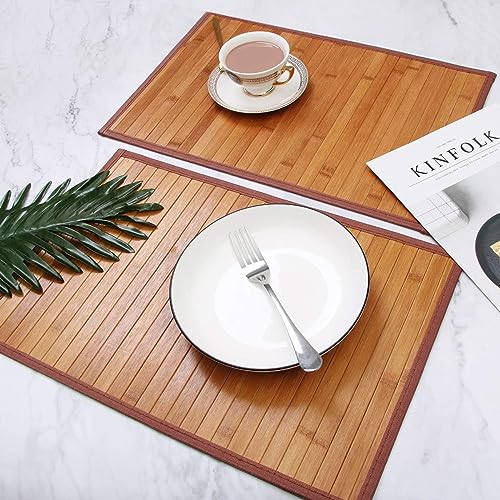 Bamboo Placemats for Dining Table, Placemats Set of 4,Stain-Resistant,Heat-Resistant Place Mats,Durable and Sturdy Dining Place Mats for Kitchen Table 5 Bamboo Placemats for Dining Table, Placemats Set of 4,Stain-Resistant,Heat-Resistant Place Mats,Durable and Sturdy Dining Place Mats for Kitchen Table - Image 5