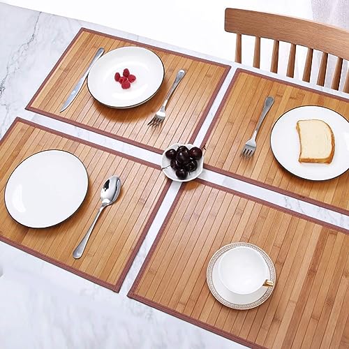 Bamboo Placemats for Dining Table, Placemats Set of 4,Stain-Resistant,Heat-Resistant Place Mats,Durable and Sturdy Dining Place Mats for Kitchen Table 6 Bamboo Placemats for Dining Table, Placemats Set of 4,Stain-Resistant,Heat-Resistant Place Mats,Durable and Sturdy Dining Place Mats for Kitchen Table - Image 6