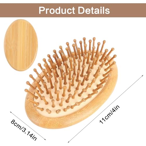 Bamboo Scalp Massage Comb, Wooden Scalp Massager, Round Portable Bamboo Comb Without Handle, For Scalp to Promote Hair Growth, Mini Hair Brush,anti-Static Air Cushion Hairbrush 2 Bamboo Scalp Massage Comb, Wooden Scalp Massager, Round Portable Bamboo Comb Without Handle, For Scalp to Promote Hair Growth, Mini Hair Brush,anti-Static Air Cushion Hairbrush - Image 2
