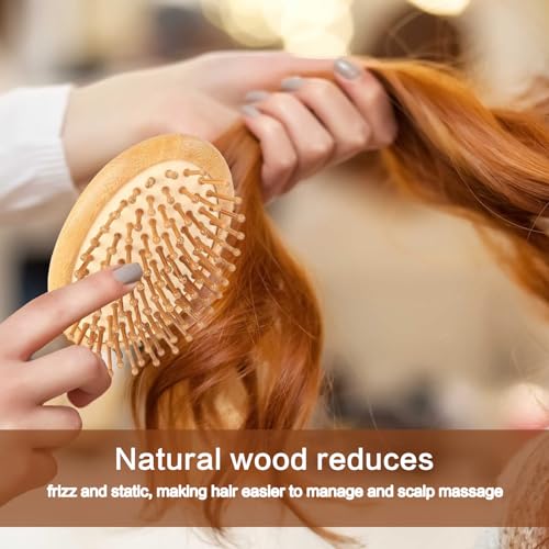 Bamboo Scalp Massage Comb, Wooden Scalp Massager, Round Portable Bamboo Comb Without Handle, For Scalp to Promote Hair Growth, Mini Hair Brush,anti-Static Air Cushion Hairbrush 4 Bamboo Scalp Massage Comb, Wooden Scalp Massager, Round Portable Bamboo Comb Without Handle, For Scalp to Promote Hair Growth, Mini Hair Brush,anti-Static Air Cushion Hairbrush - Image 4