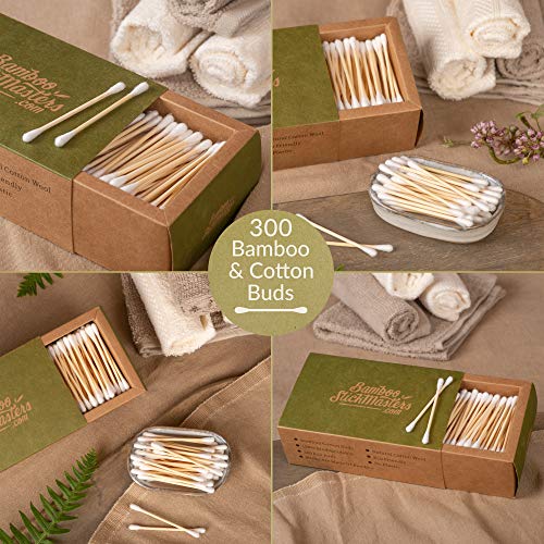 BSM Bamboo Cotton Buds | 300 Eco-Friendly Q Tips | Natural Wooden Cotton Ear Buds for Ear Cleaning, Makeup & Personal Care | Plastic-Free & Biodegradable 4 BSM Bamboo Cotton Buds | 300 Eco-Friendly Q Tips | Natural Wooden Cotton Ear Buds for Ear Cleaning, Makeup & Personal Care | Plastic-Free & Biodegradable - Image 4