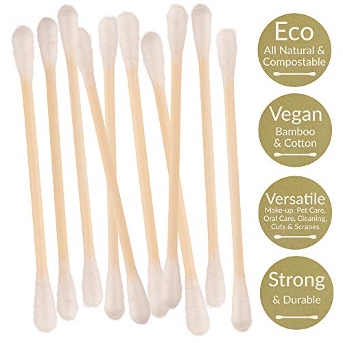 BSM Bamboo Cotton Buds | 300 Eco-Friendly Q Tips | Natural Wooden Cotton Ear Buds for Ear Cleaning, Makeup & Personal Care | Plastic-Free & Biodegradable 5 BSM Bamboo Cotton Buds | 300 Eco-Friendly Q Tips | Natural Wooden Cotton Ear Buds for Ear Cleaning, Makeup & Personal Care | Plastic-Free & Biodegradable - Image 5