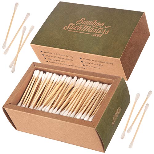 BSM Bamboo Cotton Buds | 300 Eco-Friendly Q Tips | Natural Wooden Cotton Ear Buds for Ear Cleaning, Makeup & Personal Care | Plastic-Free & Biodegradable 1 BSM Bamboo Cotton Buds | 300 Eco-Friendly Q Tips | Natural Wooden Cotton Ear Buds for Ear Cleaning, Makeup & Personal Care | Plastic-Free & Biodegradable