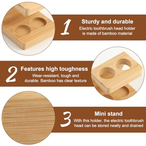 Bamboo Toothbrush Holder, Eco-friendly Bamboo Electric Toothbrush Head Holder Caddy Electric Toothbrush Holder for Bathroom, Toothbrush Organiser Bathroom Accessories(size:2 slots) 3 Bamboo Toothbrush Holder, Eco-friendly Bamboo Electric Toothbrush Head Holder Caddy Electric Toothbrush Holder for Bathroom, Toothbrush Organiser Bathroom Accessories(size:2 slots) - Image 3