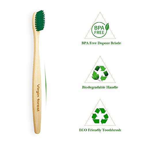 Bamboo Toothbrush, Wooden Toothbrushes, Biodegradable Eco Friendly Vegan Natural Organic Bamboo Charcoal Tooth Brush, Set of 8 Color of Medium Firm Bristles 3 Bamboo Toothbrush, Wooden Toothbrushes, Biodegradable Eco Friendly Vegan Natural Organic Bamboo Charcoal Tooth Brush, Set of 8 Color of Medium Firm Bristles - Image 3