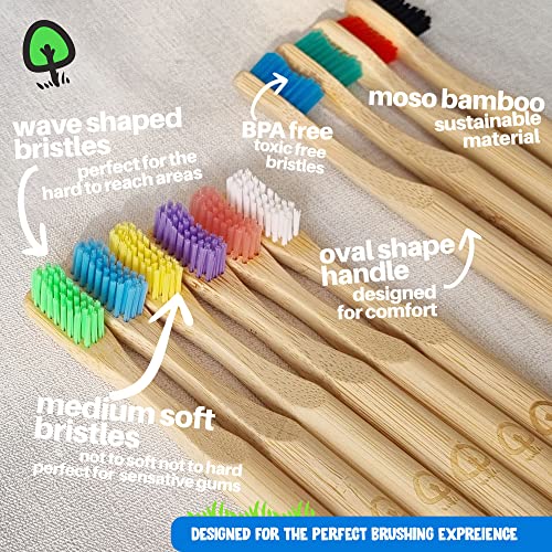 Bamboo Toothbrushes | 10 Pack | BPA Free Medium Soft Bristles | Eco-Friendly Products | Plastic Free Wooden Handle | Recyclable | UK Brand | Kids & Adults 3 Bamboo Toothbrushes | 10 Pack | BPA Free Medium Soft Bristles | Eco-Friendly Products | Plastic Free Wooden Handle | Recyclable | UK Brand | Kids & Adults - Image 3