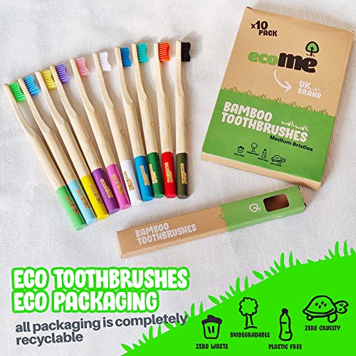 Bamboo Toothbrushes | 10 Pack | BPA Free Medium Soft Bristles | Eco-Friendly Products | Plastic Free Wooden Handle | Recyclable | UK Brand | Kids & Adults 4 Bamboo Toothbrushes | 10 Pack | BPA Free Medium Soft Bristles | Eco-Friendly Products | Plastic Free Wooden Handle | Recyclable | UK Brand | Kids & Adults - Image 4