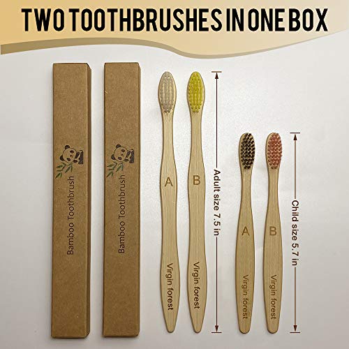 Bamboo Toothbrushes, ECO Friendly Biodegradable Natural Toothbrush with Soft Bristles, Family Pcs of 6 Adult and 4 Kids Toothbrushes 5 Bamboo Toothbrushes, ECO Friendly Biodegradable Natural Toothbrush with Soft Bristles, Family Pcs of 6 Adult and 4 Kids Toothbrushes - Image 5