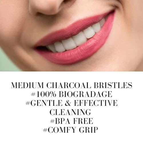 Bamboo Toothbrushes | Pack of 4 | Eco Friendly Products | Organic Biodegradable Wooden Toothbrush with Charcoal Infused Wavy Bristles | Plastic & BPA Free 2 Bamboo Toothbrushes | Pack of 4 | Eco Friendly Products | Organic Biodegradable Wooden Toothbrush with Charcoal Infused Wavy Bristles | Plastic & BPA Free - Image 2