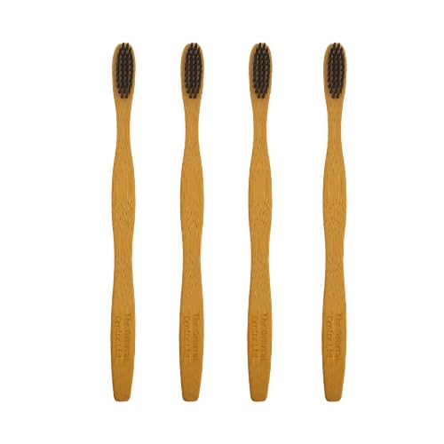 Bamboo Toothbrushes | Pack of 4 | Eco Friendly Products | Organic Biodegradable Wooden Toothbrush with Charcoal Infused Wavy Bristles | Plastic & BPA Free 4 Bamboo Toothbrushes | Pack of 4 | Eco Friendly Products | Organic Biodegradable Wooden Toothbrush with Charcoal Infused Wavy Bristles | Plastic & BPA Free - Image 4