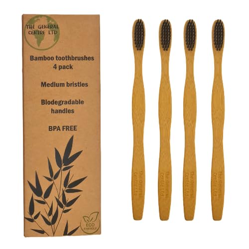 Bamboo Toothbrushes | Pack of 4 | Eco Friendly Products | Organic Biodegradable Wooden Toothbrush with Charcoal Infused Wavy Bristles | Plastic & BPA Free 5 Bamboo Toothbrushes | Pack of 4 | Eco Friendly Products | Organic Biodegradable Wooden Toothbrush with Charcoal Infused Wavy Bristles | Plastic & BPA Free - Image 5