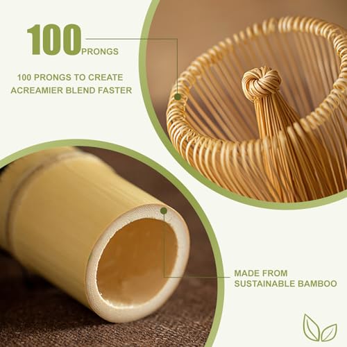 Bamboo Whisk Matcha, Japanese Matcha Starter Set with Handcrafted Bamboo Whisk | Traditional Tea Ceremony Tools for Perfect Matcha Lattes, Hot Chocolate, and More - 100 Forks 4 Bamboo Whisk Matcha, Japanese Matcha Starter Set with Handcrafted Bamboo Whisk | Traditional Tea Ceremony Tools for Perfect Matcha Lattes, Hot Chocolate, and More - 100 Forks - Image 4