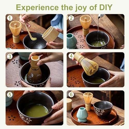 Bamboo Whisk Matcha, Japanese Matcha Starter Set with Handcrafted Bamboo Whisk | Traditional Tea Ceremony Tools for Perfect Matcha Lattes, Hot Chocolate, and More - 100 Forks 5 Bamboo Whisk Matcha, Japanese Matcha Starter Set with Handcrafted Bamboo Whisk | Traditional Tea Ceremony Tools for Perfect Matcha Lattes, Hot Chocolate, and More - 100 Forks - Image 5