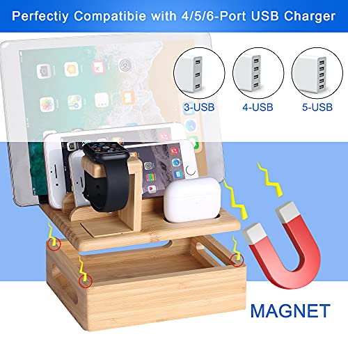 Bamboo Wood Desktop Organizer Charging Docking Station Charger Holder Cradle Charge Stand compatible with iPhone 16 15 14 Pro Max iPad Apple Watch Ulrta 10 9 8 7 6 5 iWatch AirPods Pro 3 4 Smartphone 2 Bamboo Wood Desktop Organizer Charging Docking Station Charger Holder Cradle Charge Stand compatible with iPhone 16 15 14 Pro Max iPad Apple Watch Ulrta 10 9 8 7 6 5 iWatch AirPods Pro 3 4 Smartphone - Image 2