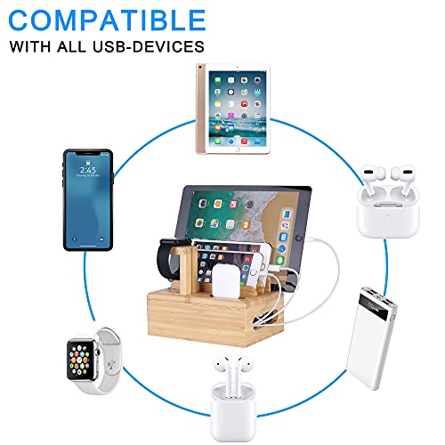 Bamboo Wood Desktop Organizer Charging Docking Station Charger Holder Cradle Charge Stand compatible with iPhone 16 15 14 Pro Max iPad Apple Watch Ulrta 10 9 8 7 6 5 iWatch AirPods Pro 3 4 Smartphone 3 Bamboo Wood Desktop Organizer Charging Docking Station Charger Holder Cradle Charge Stand compatible with iPhone 16 15 14 Pro Max iPad Apple Watch Ulrta 10 9 8 7 6 5 iWatch AirPods Pro 3 4 Smartphone - Image 3