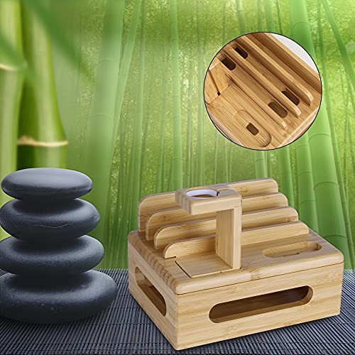 Bamboo Wood Desktop Organizer Charging Docking Station Charger Holder Cradle Charge Stand compatible with iPhone 16 15 14 Pro Max iPad Apple Watch Ulrta 10 9 8 7 6 5 iWatch AirPods Pro 3 4 Smartphone 5 Bamboo Wood Desktop Organizer Charging Docking Station Charger Holder Cradle Charge Stand compatible with iPhone 16 15 14 Pro Max iPad Apple Watch Ulrta 10 9 8 7 6 5 iWatch AirPods Pro 3 4 Smartphone - Image 5