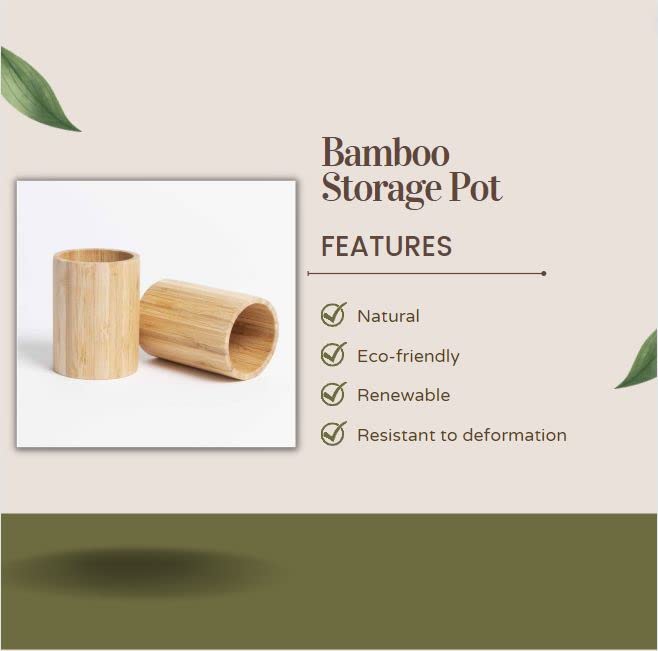 Bamboo Wood Pen Pencil Holder Pot 1 Pc Dekstop Stationery Organiser Caddy Box for Desk Table Toothbrush Single Storage Makeup Brush Storage Office School Supplies 4 Bamboo Wood Pen Pencil Holder Pot 1 Pc Dekstop Stationery Organiser Caddy Box for Desk Table Toothbrush Single Storage Makeup Brush Storage Office School Supplies - Image 4