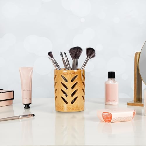 Belle Vous 2 Pack of Bamboo Toothbrush Holders with Drainage - Eco-Friendly Toothbrush Caddy with Cork Base - Travel-Size Cups for Bathroom Countertop/Vanity - Holds Toothbrush, Toothpaste & Razors 6 Belle Vous 2 Pack of Bamboo Toothbrush Holders with Drainage - Eco-Friendly Toothbrush Caddy with Cork Base - Travel-Size Cups for Bathroom Countertop/Vanity - Holds Toothbrush, Toothpaste & Razors - Image 6