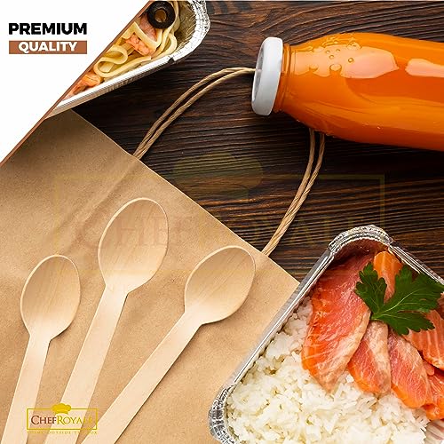 CHEF ROYALE 50 Disposable Wooden Spoons - Eco Friendly, Biodegradable & Compostable Bamboo Wooden Cutlery Set for Picnics, Parties & Grazing Tables 4 CHEF ROYALE 50 Disposable Wooden Spoons - Eco Friendly, Biodegradable & Compostable Bamboo Wooden Cutlery Set for Picnics, Parties & Grazing Tables - Image 4