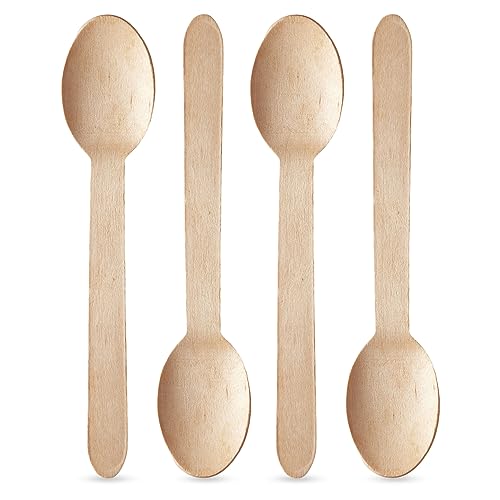 CHEF ROYALE 50 Disposable Wooden Spoons - Eco Friendly, Biodegradable & Compostable Bamboo Wooden Cutlery Set for Picnics, Parties & Grazing Tables 1 CHEF ROYALE 50 Disposable Wooden Spoons - Eco Friendly, Biodegradable & Compostable Bamboo Wooden Cutlery Set for Picnics, Parties & Grazing Tables