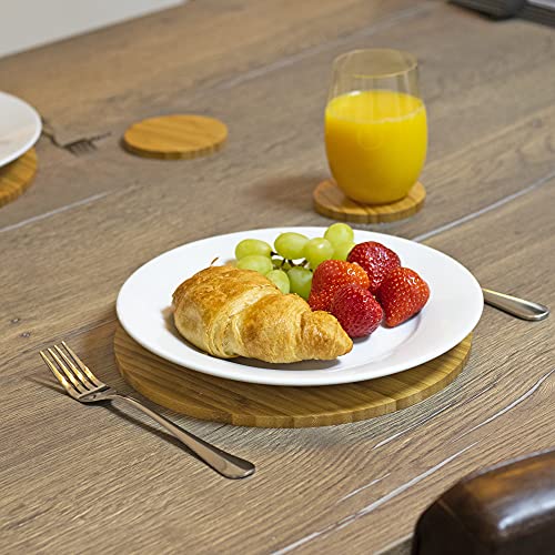 Circular Bamboo Placemats and Coasters - Set of 4 | Dining Table Mats | Eco-Friendly Placemat Set | Serveware | Dining Table Set | M&W 2 Circular Bamboo Placemats and Coasters - Set of 4 | Dining Table Mats | Eco-Friendly Placemat Set | Serveware | Dining Table Set | M&W - Image 2