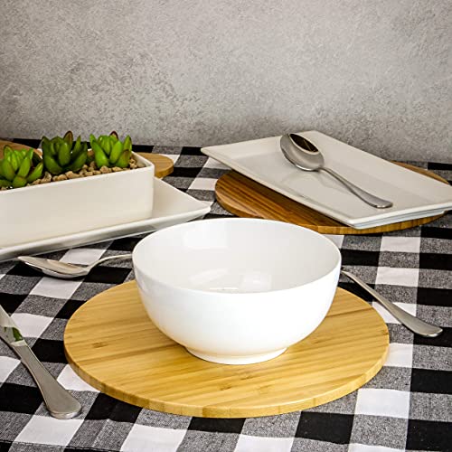 Circular Bamboo Placemats and Coasters - Set of 4 | Dining Table Mats | Eco-Friendly Placemat Set | Serveware | Dining Table Set | M&W 4 Circular Bamboo Placemats and Coasters - Set of 4 | Dining Table Mats | Eco-Friendly Placemat Set | Serveware | Dining Table Set | M&W - Image 4
