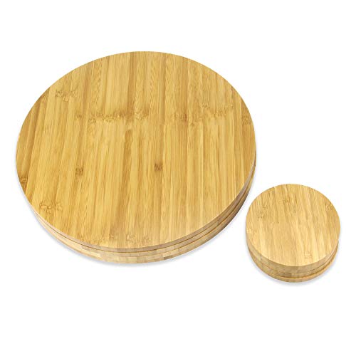 Circular Bamboo Placemats and Coasters - Set of 4 | Dining Table Mats | Eco-Friendly Placemat Set | Serveware | Dining Table Set | M&W 1 Circular Bamboo Placemats and Coasters - Set of 4 | Dining Table Mats | Eco-Friendly Placemat Set | Serveware | Dining Table Set | M&W