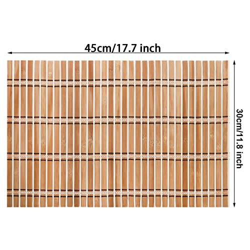 Coloch 8 Pack Natural Bamboo Placemats, Rustic Anti-Slip and Heat-Resistant Table Mat for Kitchen, Dinning Room, Table Protection 2 Coloch 8 Pack Natural Bamboo Placemats, Rustic Anti-Slip and Heat-Resistant Table Mat for Kitchen, Dinning Room, Table Protection - Image 2