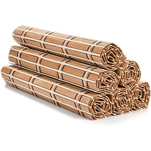 Coloch 8 Pack Natural Bamboo Placemats, Rustic Anti-Slip and Heat-Resistant Table Mat for Kitchen, Dinning Room, Table Protection 3 Coloch 8 Pack Natural Bamboo Placemats, Rustic Anti-Slip and Heat-Resistant Table Mat for Kitchen, Dinning Room, Table Protection - Image 3