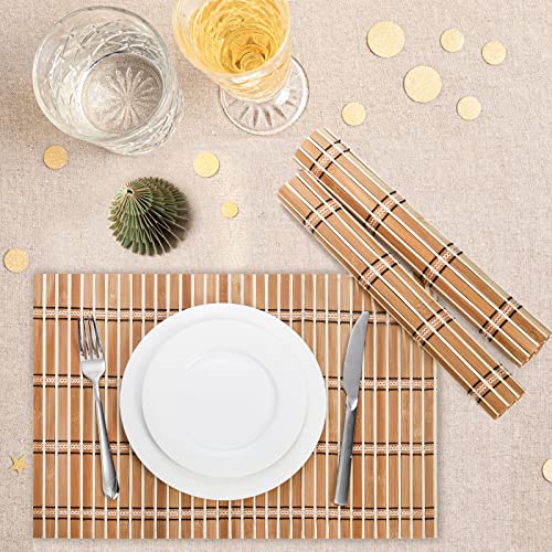 Coloch 8 Pack Natural Bamboo Placemats, Rustic Anti-Slip and Heat-Resistant Table Mat for Kitchen, Dinning Room, Table Protection 7 Coloch 8 Pack Natural Bamboo Placemats, Rustic Anti-Slip and Heat-Resistant Table Mat for Kitchen, Dinning Room, Table Protection - Image 7