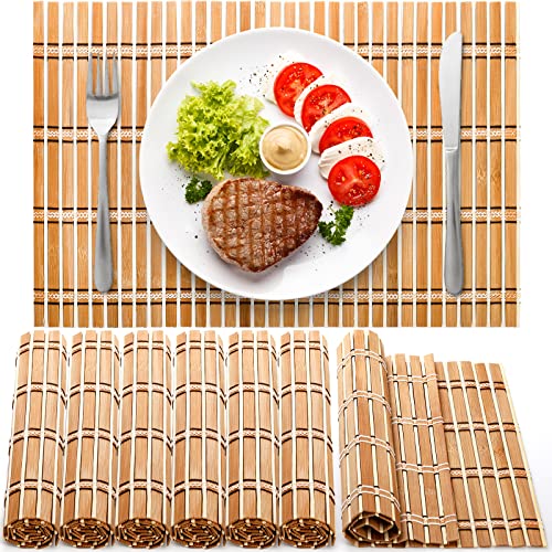 Coloch 8 Pack Natural Bamboo Placemats, Rustic Anti-Slip and Heat-Resistant Table Mat for Kitchen, Dinning Room, Table Protection 1 Coloch 8 Pack Natural Bamboo Placemats, Rustic Anti-Slip and Heat-Resistant Table Mat for Kitchen, Dinning Room, Table Protection