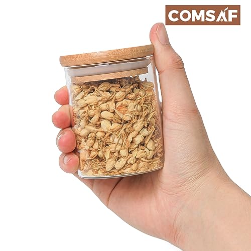ComSaf 16Pcs Glass Spice Jars with Bamboo Lid, 6oz Airtight Round Spice Containers with 275 Black Lables, Empty Seasoning Jars for Spice Salt Sugar 2 ComSaf 16Pcs Glass Spice Jars with Bamboo Lid, 6oz Airtight Round Spice Containers with 275 Black Lables, Empty Seasoning Jars for Spice Salt Sugar - Image 2