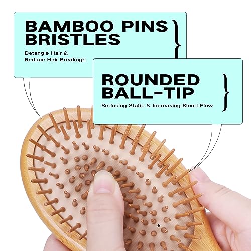 Combetter Bamboo Hair Brush, Natural Paddle Brush to Soften and Improves Hair Texture - Soothing Massage to improve Dandruff Eco-Friendly Wooden Comb for All Hair Types 3 Combetter Bamboo Hair Brush, Natural Paddle Brush to Soften and Improves Hair Texture - Soothing Massage to improve Dandruff Eco-Friendly Wooden Comb for All Hair Types - Image 3