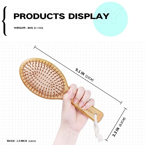 Combetter Bamboo Hair Brush, Natural Paddle Brush to Soften and Improves Hair Texture - Soothing Massage to improve Dandruff Eco-Friendly Wooden Comb for All Hair Types 5 Combetter Bamboo Hair Brush, Natural Paddle Brush to Soften and Improves Hair Texture - Soothing Massage to improve Dandruff Eco-Friendly Wooden Comb for All Hair Types - Image 5