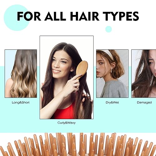Combetter Bamboo Hair Brush, Natural Paddle Brush to Soften and Improves Hair Texture - Soothing Massage to improve Dandruff Eco-Friendly Wooden Comb for All Hair Types 6 Combetter Bamboo Hair Brush, Natural Paddle Brush to Soften and Improves Hair Texture - Soothing Massage to improve Dandruff Eco-Friendly Wooden Comb for All Hair Types - Image 6